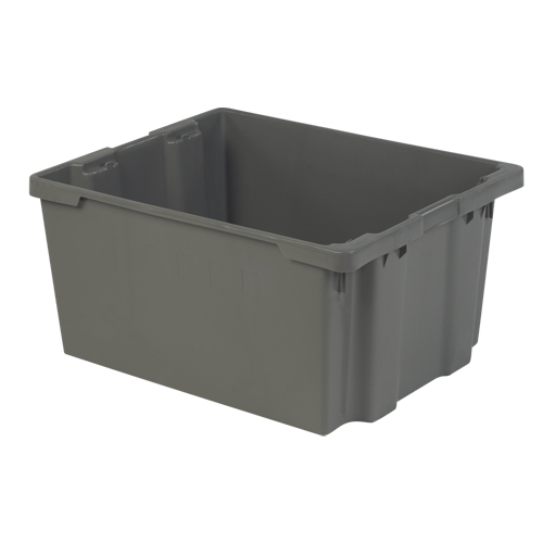 Contenants Stack-N-Nest Polylewton, 15,1" x 30,1" x 24", Gris Equipex