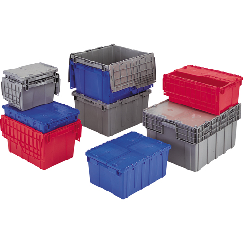 Contenants de distribution Flipak en plastique poly&eacute;thyl&egrave;ne (PE), 11,8" x 9,8" x 7,7", Gris Equipex