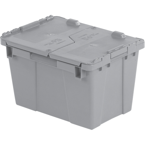 Contenants de distribution Flipak en plastique poly&eacute;thyl&egrave;ne (PE), 15,2" x 10,9" x 9,7", Gris Equipex