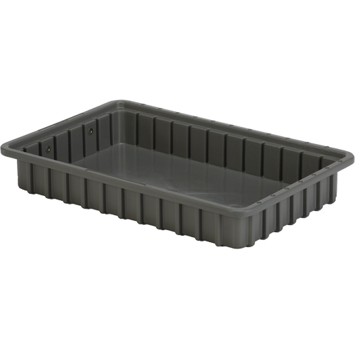 Contenants Divider Box, Poly&eacute;thyl&egrave;ne, 16,5" la x 10,9" p x 2,5" h, Gris Equipex