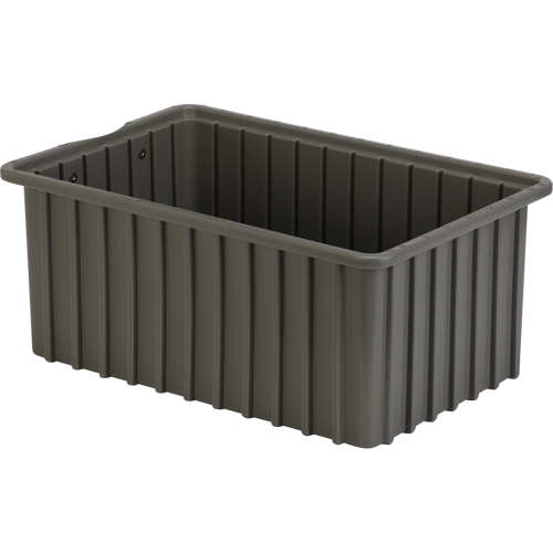 Contenants Divider Box, Poly&eacute;thyl&egrave;ne, 16,5" la x 10,9" p x 7" h, Gris Equipex