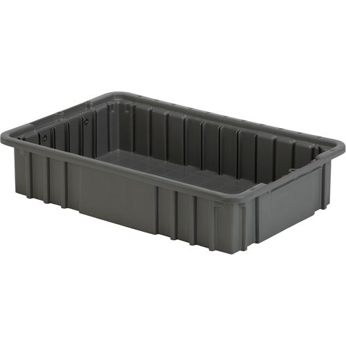 Contenant Divider Box, Poly&eacute;thyl&egrave;ne, 15,5" la x 9,9" p x 3,5" h, Gris Equipex