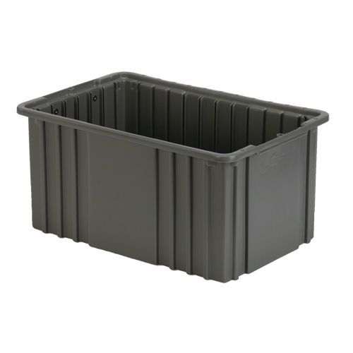 Contenant Divider Box, Poly&eacute;thyl&egrave;ne, 15,5" la x 9,9" p x 8" h, Gris Equipex