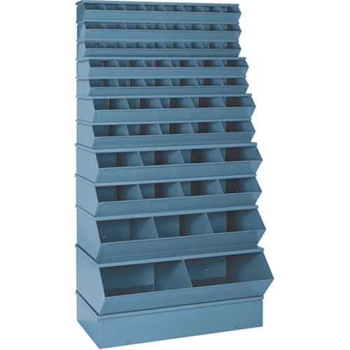 Sectional Bin Units, 100 lbs. Cap., 37" W x 8" D x 4-1/2" H, Blue Equipex