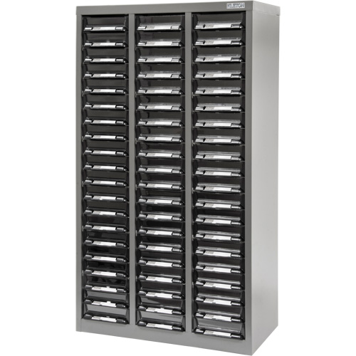 Casiers pour pi&egrave;ces KPC-300, Acier galvanis&eacute;, 60 tiroirs, 21-3/10" x 10-2/5" x 36-9/10", Gris Equipex