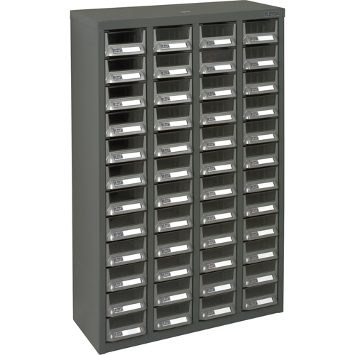 Casiers pour pi&egrave;ces KPC-400, Acier galvanis&eacute;, 48 tiroirs, 22-3/5" x 8-7/10" x 36-9/10", Gris Equipex
