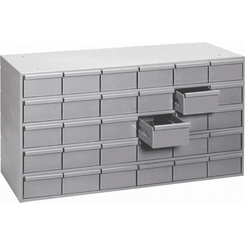 Industrial Drawer Cabinets, 30 Drawers, 33-3/4" W x 17-1/4" D x 21-1/8" H, Grey Equipex