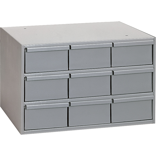 Casiers &agrave; tiroirs industriels, 9 tiroirs, 17-1/4" la x 11-5/8" p x 10-7/8" h, Gris Equipex