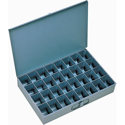 Boîtes &agrave; fond courb&eacute;, Acier, 32 compartiments, 18" la x 12" p, 3" h, Gris Equipex