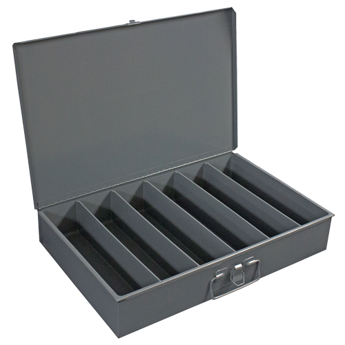 Compartment Steel Scoop Boxes , 18.34" W x 12.16" D x 3.16" H, 6 Vertical Compartments Equipex