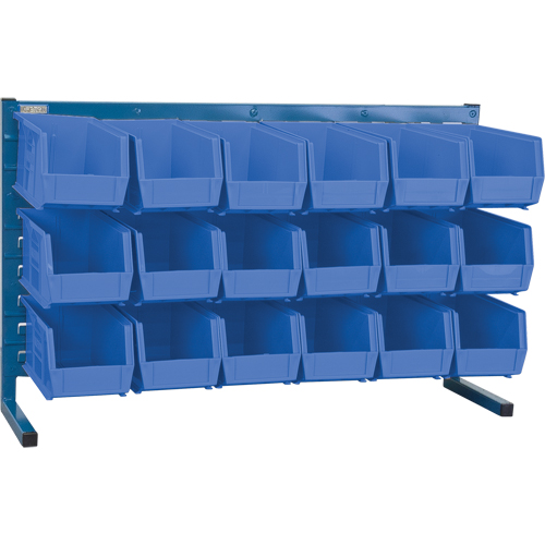 Louvered Rack with Bins, 18 Bins, 8-1/4" W x 36" D x 22" H Equipex