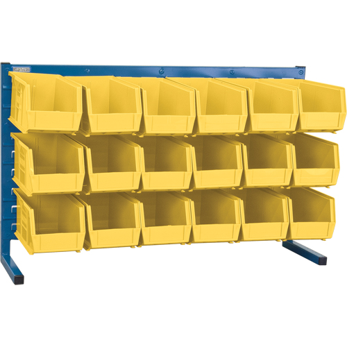 Louvered Rack with Bins, 18 Bins, 36" W x 8-1/4" D x 22" H Equipex