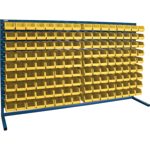 Rayonnage &agrave; persienne avec bacs, 144 bacs, 72" la x 15" p x 40" h Equipex