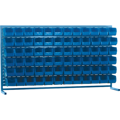 Louvered Rack with Bins, 72 Bins, 72" W x 15" D x 40" H Equipex