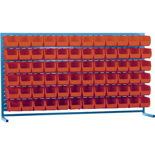 Rayonnage &agrave; persienne avec bacs, 72 bacs, 72" la x 15" p x 40" h Equipex