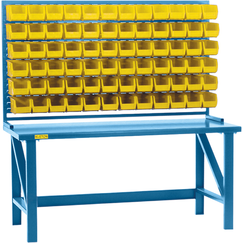 Louvered Rack with Bins, 72 Bins, 72" W x 15" D x 40" H Equipex