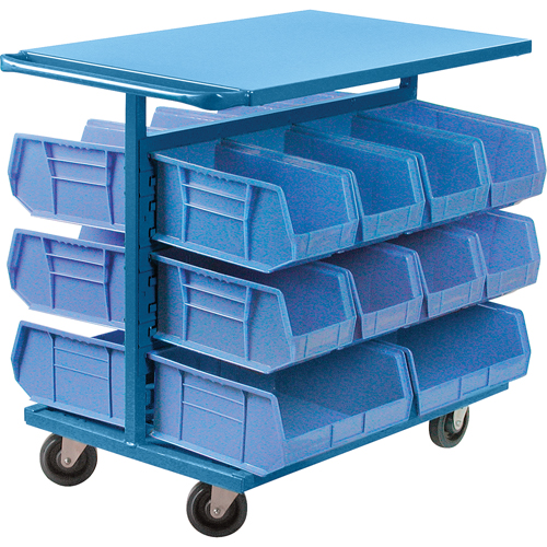 Bin Cart with Bins, Double-sided, 20 bins, 24" W x 38-1/2" D x 36-1/2" H Equipex