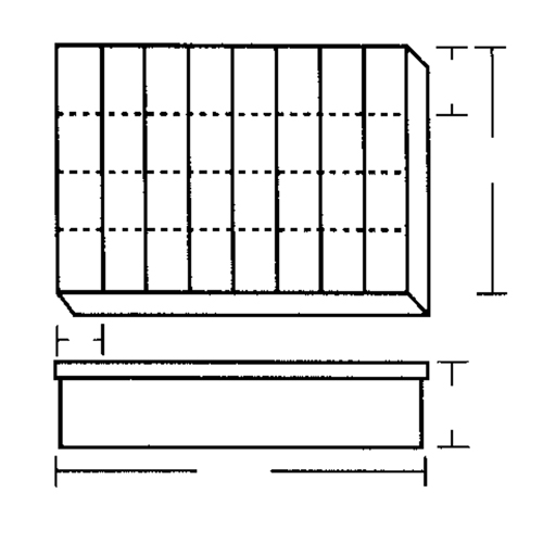 Boîte &agrave; compartiments, Plastique, 32 compartiments, 18-1/2" la x 13" p, 3" h, Gris Equipex
