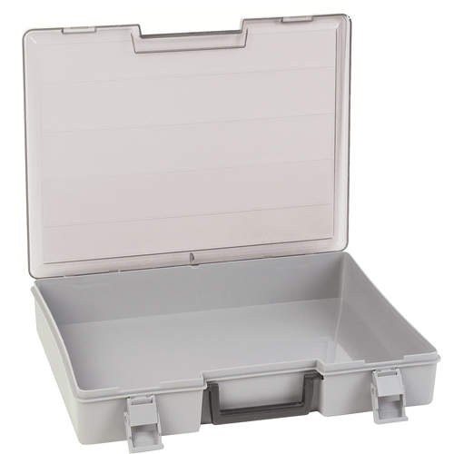 Boîte &agrave; compartiments, Plastique, 15-1/2" la x 11-3/4" p, 2-1/2" h, Gris Equipex