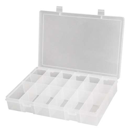 Boîtes &agrave; compartiments compactes en polypropyl&egrave;ne, 11" la x 6-3/4" p x 1-3/4" h, 18 compartiments Equipex