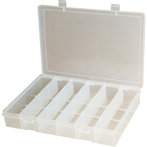 Boîtes &agrave; compartiments compactes en polypropyl&egrave;ne, 11" la x 6-3/4" p x 1-3/4" h, 6 compartiments Equipex