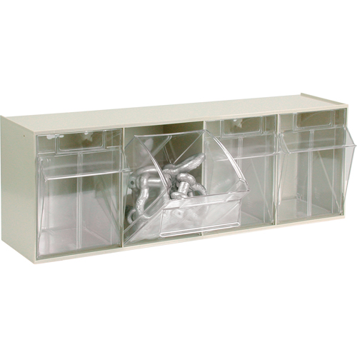 Tip-Out Bins Modular Storage System, 23-5/8" W x 6-5/8" D x 8-1/8" H, 4 Drawers Equipex