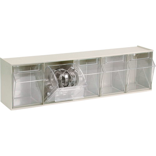 Tip-Out Bins Modular Storage System, 23-5/8" W x 5-1/4" D x 6-1/2" H, 5 Drawers Equipex