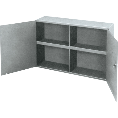 Utility Cabinet, Steel, 2 Shelves, 22-1/4" H x 33-3/4" W x 8-1/2" D, Grey Equipex