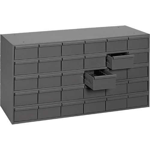 Industrial Drawer Cabinets, 30 Drawers, 33-3/4" W x 11-5/8" D x 17-3/4" H, Grey Equipex