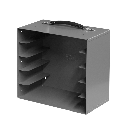 Compartment Box Cabinets, Steel, 5 Slots, 11-1/4" W x 6-3/4" D x 10-3/4" H, Grey Equipex