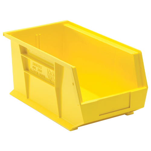 Bacs ultra empilable & suspendable, 8-1/4" la, 7" h x 14-3/4" p, Jaune Equipex