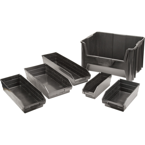 Bacs &agrave; pi&egrave;ces en plastique recycl&eacute;, 4-1/8" la x 11-5/8" p x 4" h, Capacit&eacute; de 30 lb Equipex