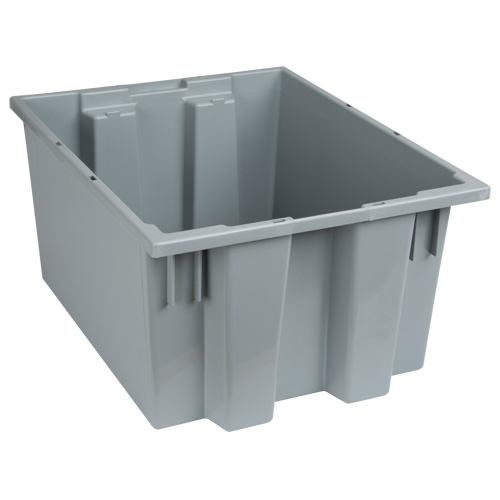 Stack & Nest Totes, 10" x 19.5" x 15.5", Grey Equipex