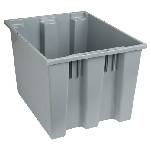 Stack & Nest Totes, 13" x 19.5" x 15.5", Grey Equipex