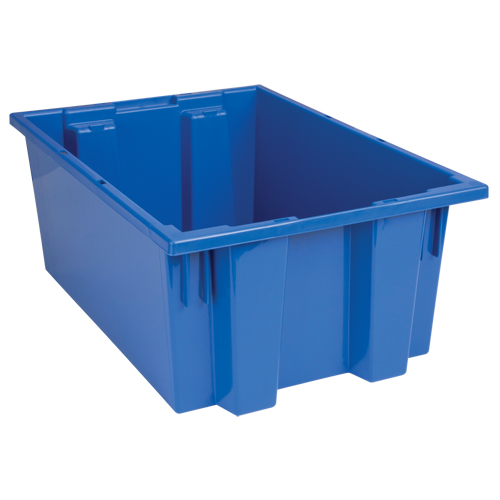 Stack & Nest Totes, 8" x 19.5" x 13.5", Blue Equipex