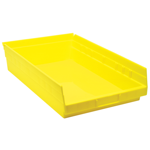 Shelf Bins, 11-1/8" W x 4" H x 17-7/8" D, Yellow, 40 lbs. Capacity Equipex