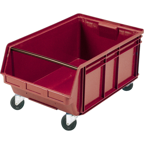 Mobile Giant Stacking Bin, 11-7/8" H x 18-3/8" W x 29" D, 150 lbs. Capacity, Red Equipex