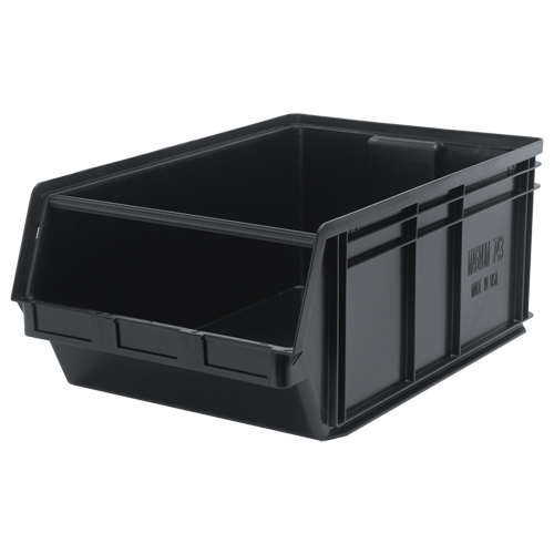 Recycled MAGNUM Bin, 11-7/8" H x 18-3/8" W x 29" D, 150 lbs. Capacity, Black Equipex