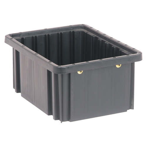 Conductive Dividable Grid Containers, Polypropylene, 8-1/4" W x 10-7/8" D x 5" H, Black Equipex