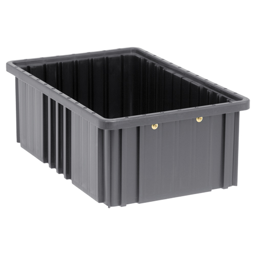 Bacs divisibles conducteurs, Polypropyl&egrave;ne, 10-7/8" la x 16-1/2" p x 6" h, Noir Equipex