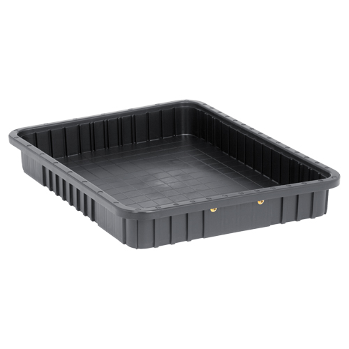 Bacs divisibles conducteurs, Polypropyl&egrave;ne, 17-1/2" la x 22-1/2" p x 3" h, Noir Equipex