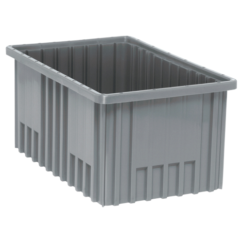 Contenants Divider Box, Plastique, 16,5" la x 10,9" p x 8" h, Gris Equipex