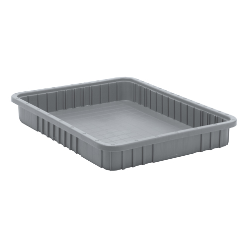 Contenants Divider Box, Plastique, 22,5" la x 17,5" p x 3" h, Gris Equipex