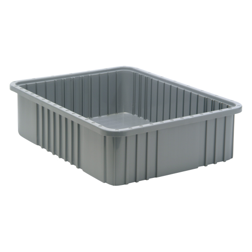 Contenants Divider Box, Plastique, 22,5" la x 17,5" p x 6" h, Gris Equipex