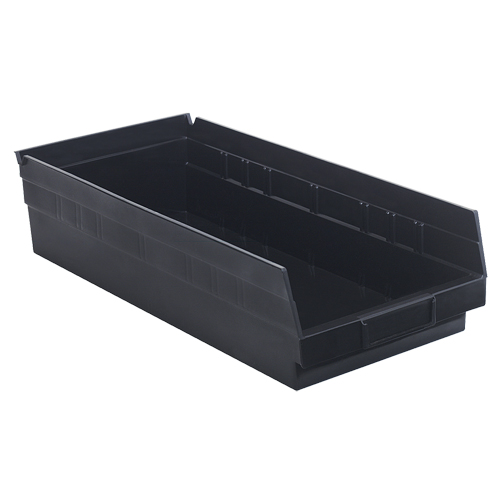 Bac pour &eacute;tag&egrave;re &eacute;conomique, 8-3/8" la, 4" h x 17-7/8" p, Noir Equipex