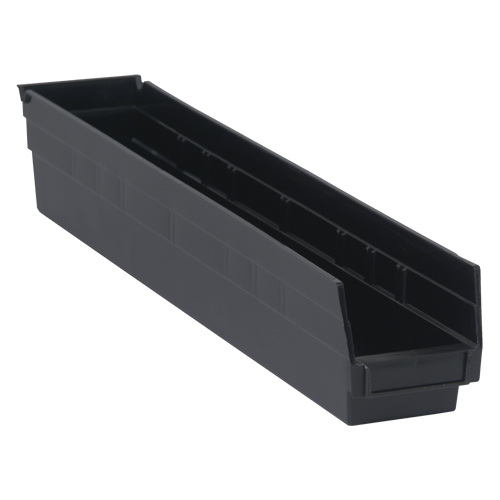 Bac pour &eacute;tag&egrave;re &eacute;conomique, 4-1/8" la, 4" h x 23-5/8" p, Noir Equipex