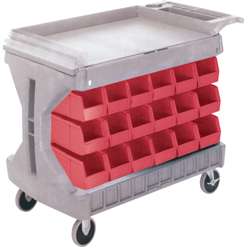 PROCART, GRAND A/36 BACS BLEU #CB099, &agrave; deux c&ocirc;t&eacute;s, 36 bacs, 45-5/18" la x 24" p x 34-3/4" h Equipex