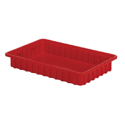 Contenants Divider Box, Poly&eacute;thyl&egrave;ne, 16,5" la x 10,9" p x 2,5" h, Rouge Equipex