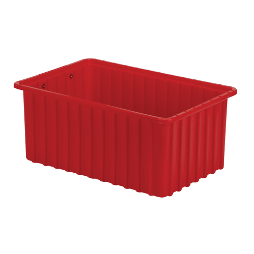 Divider Box&reg; Containers, Polyethylene, 16.5" W x 10.9" D x 7" H, Red Equipex