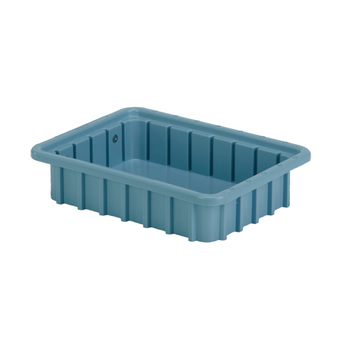 Divider Box&reg; Containers, Polyethylene, 10.8" W x 8.3" D x 2.5" H, Light Blue Equipex
